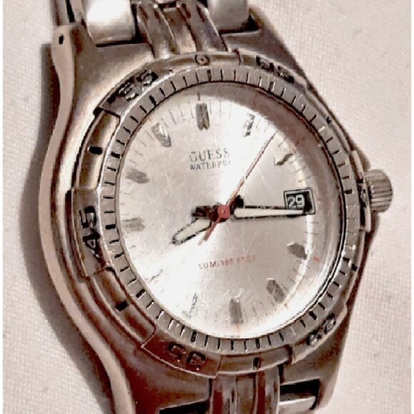 Men's GUESS Waterpro Silver Tone Classic Steel Bracelet Watch, Date, 39mm Quartz - Picture 10 of 10